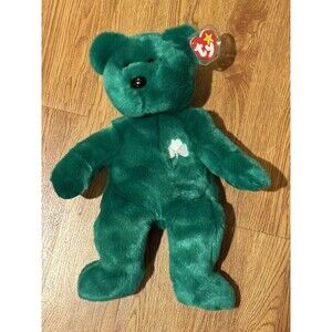 Vintage 1998 14" TY Beanie Baby Buddy ERIN The Green Irish Bear Shamrock St. Pat